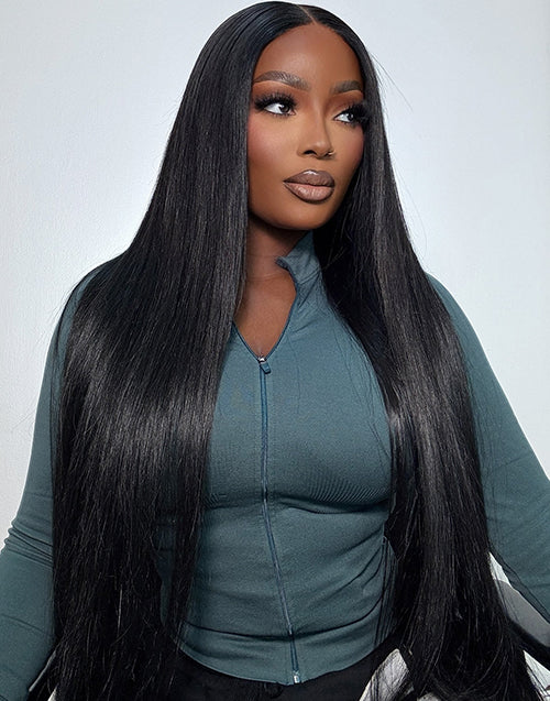 6x5 Wigs With Drawstring Straight Hair Glueless Wig Suitable All Head Size Pre Cut Lace