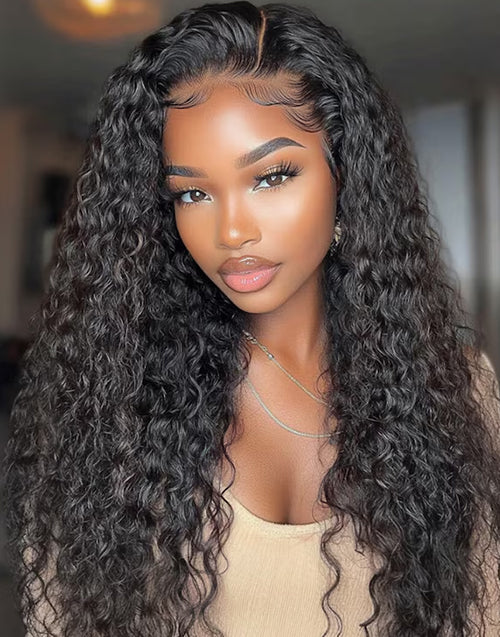 6x5 Lace Freetress Cap Drawstring Wig Water Wave Glueless Pre Cut Lace Wig