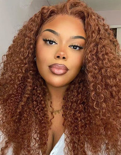 Ginger Brown Color Jerry Curly Wig