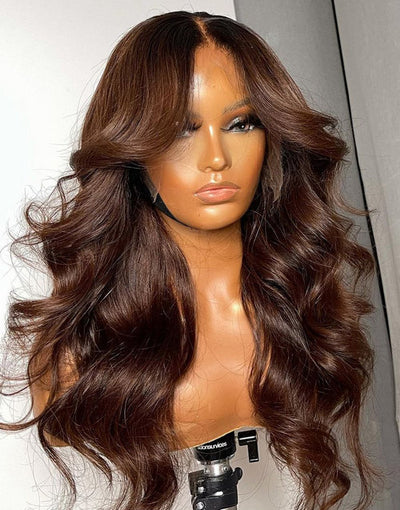 #4 Light Brown Hd Lace Undetectable Invisible Lace Front Human Hair Wigs